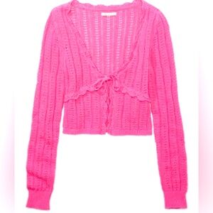 American eagle crochet tie front cardigan
